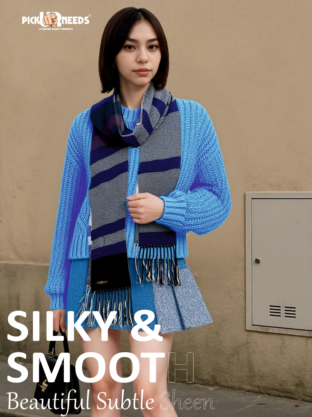 Pick Ur Needs Pure Cashmere Womens Winter Stylish Muffler Warm, Soft and Trendy Scarves for Cold W